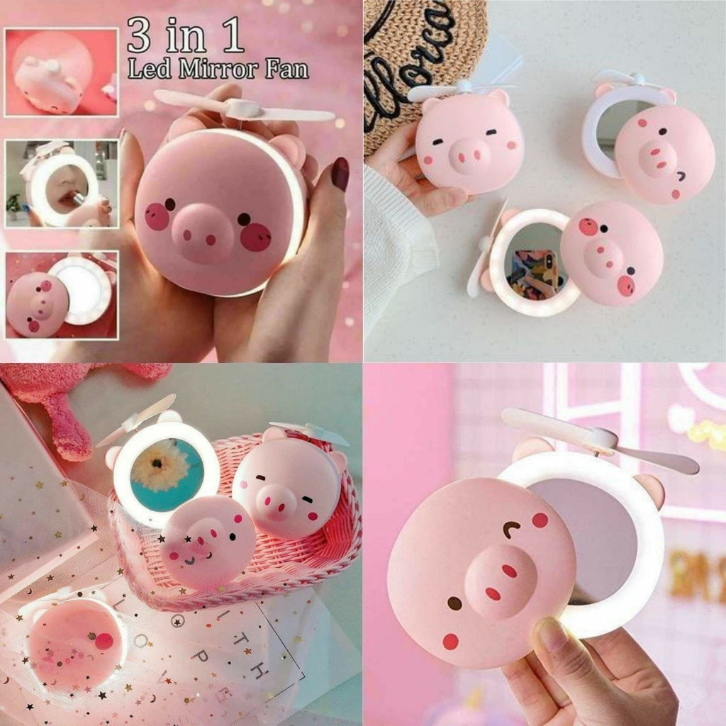 Piggy fan with mirror.