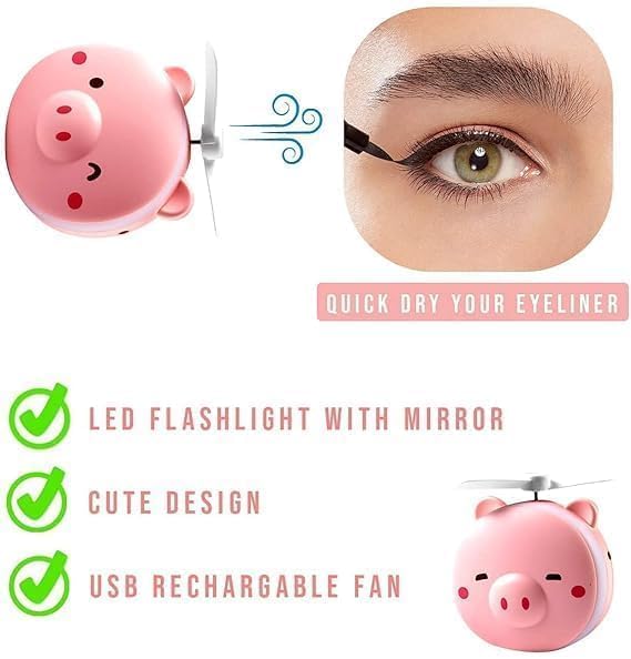 Piggy fan with mirror.