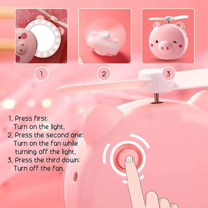 Piggy fan with mirror.